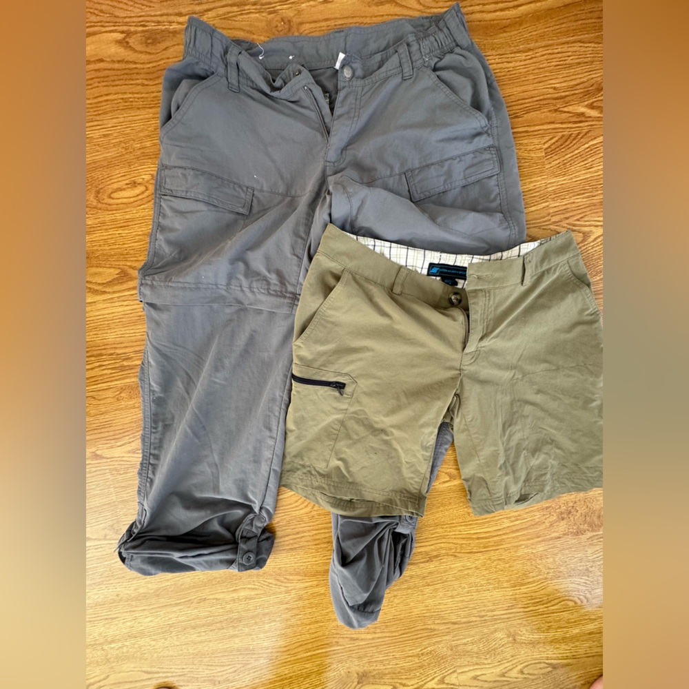 Two pairs of sports shorts for fishing, hiking, and other outdoor sports
